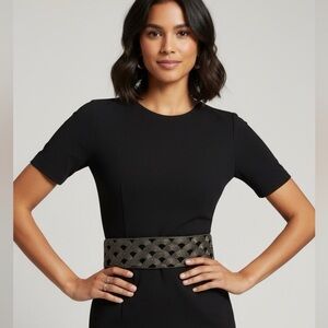 Morgan Taylor  Black and Silver Beaded Belt